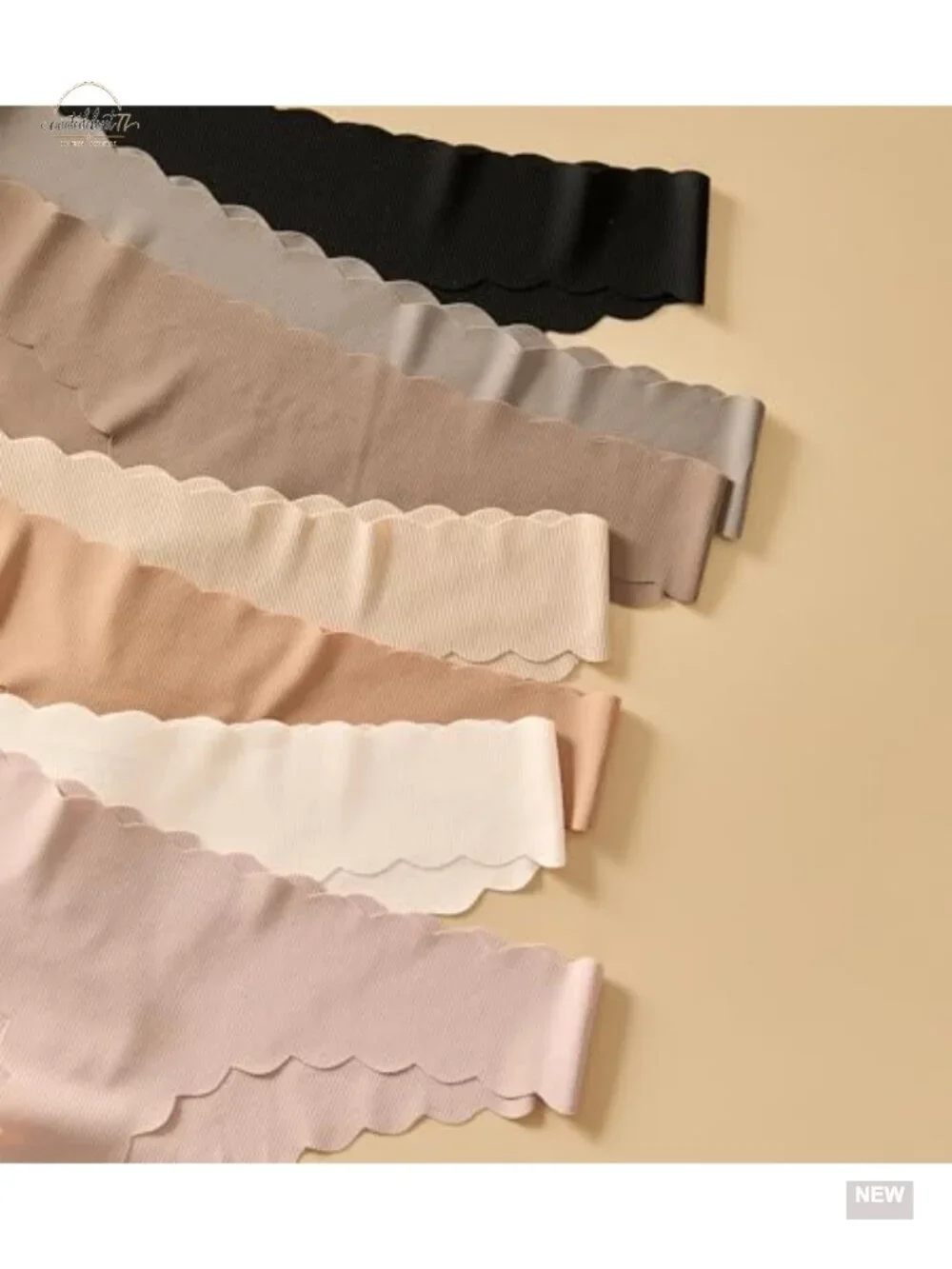 Seamless Thongs No Show Invisible Panties Multi Pack Ribbed Wave Edge